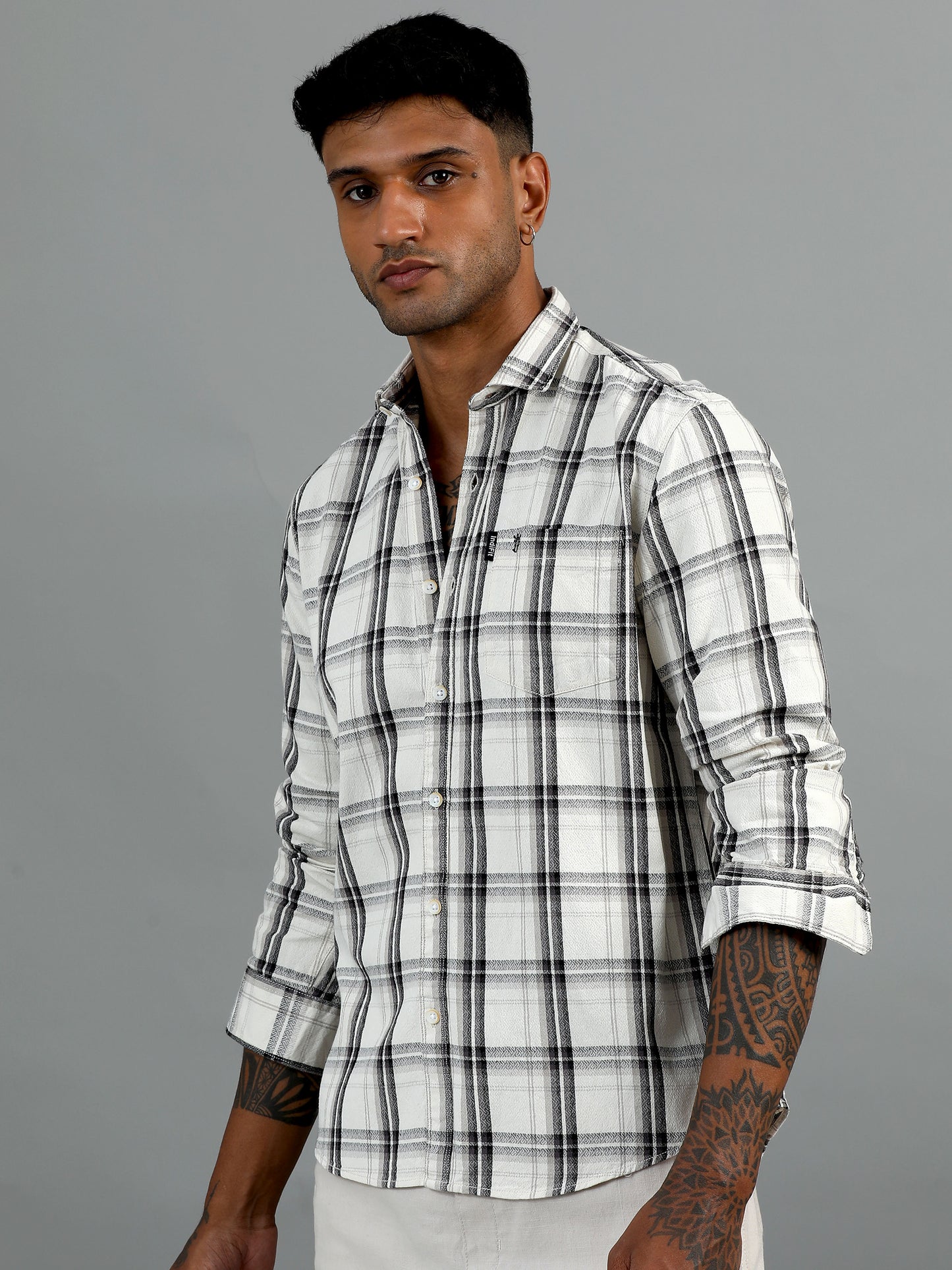 Scuderia White Checks Shirt