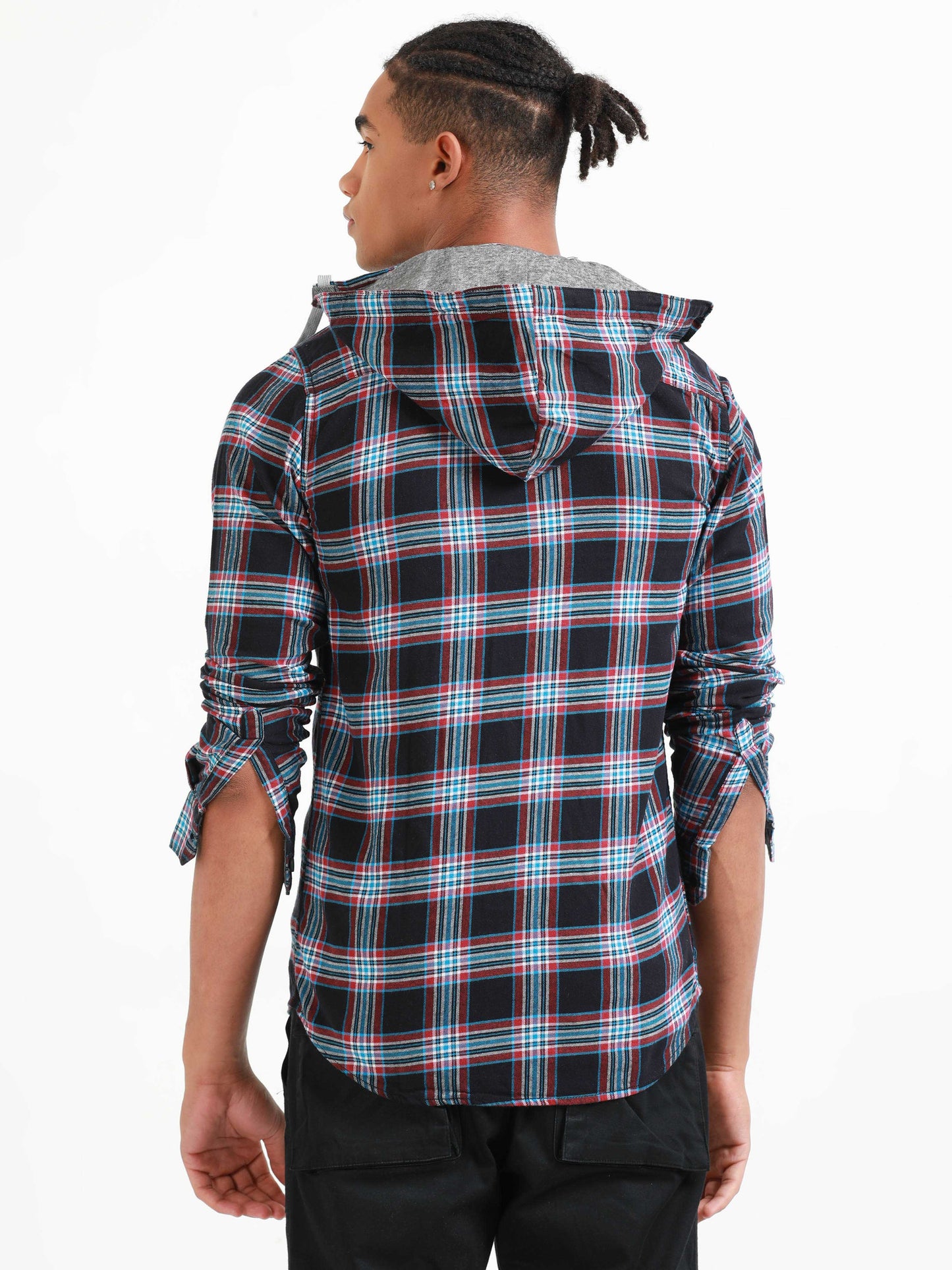 Freetown Red & Blue Checks Hoodie Shirt