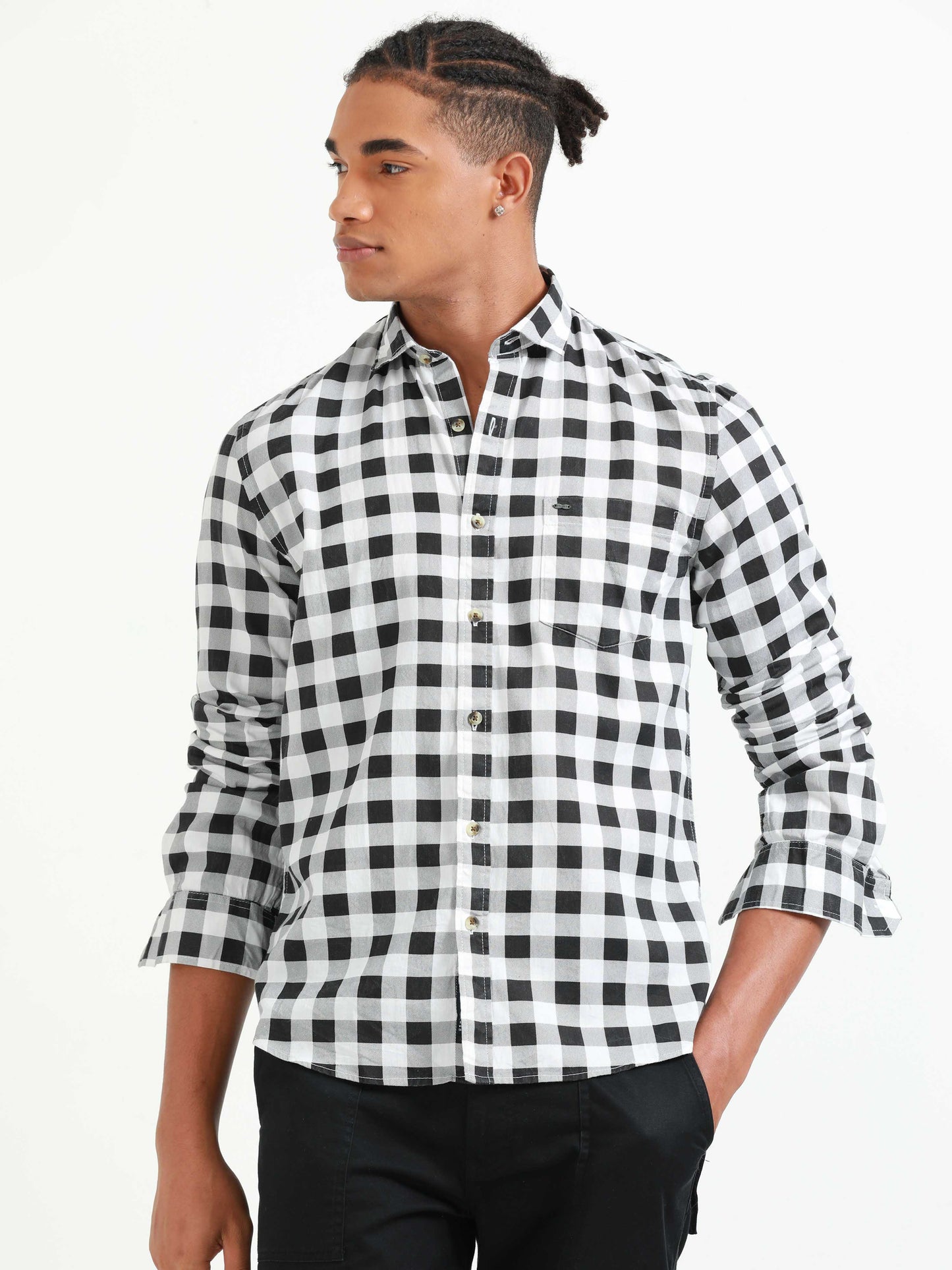 Ufa White & Black Check Shirt