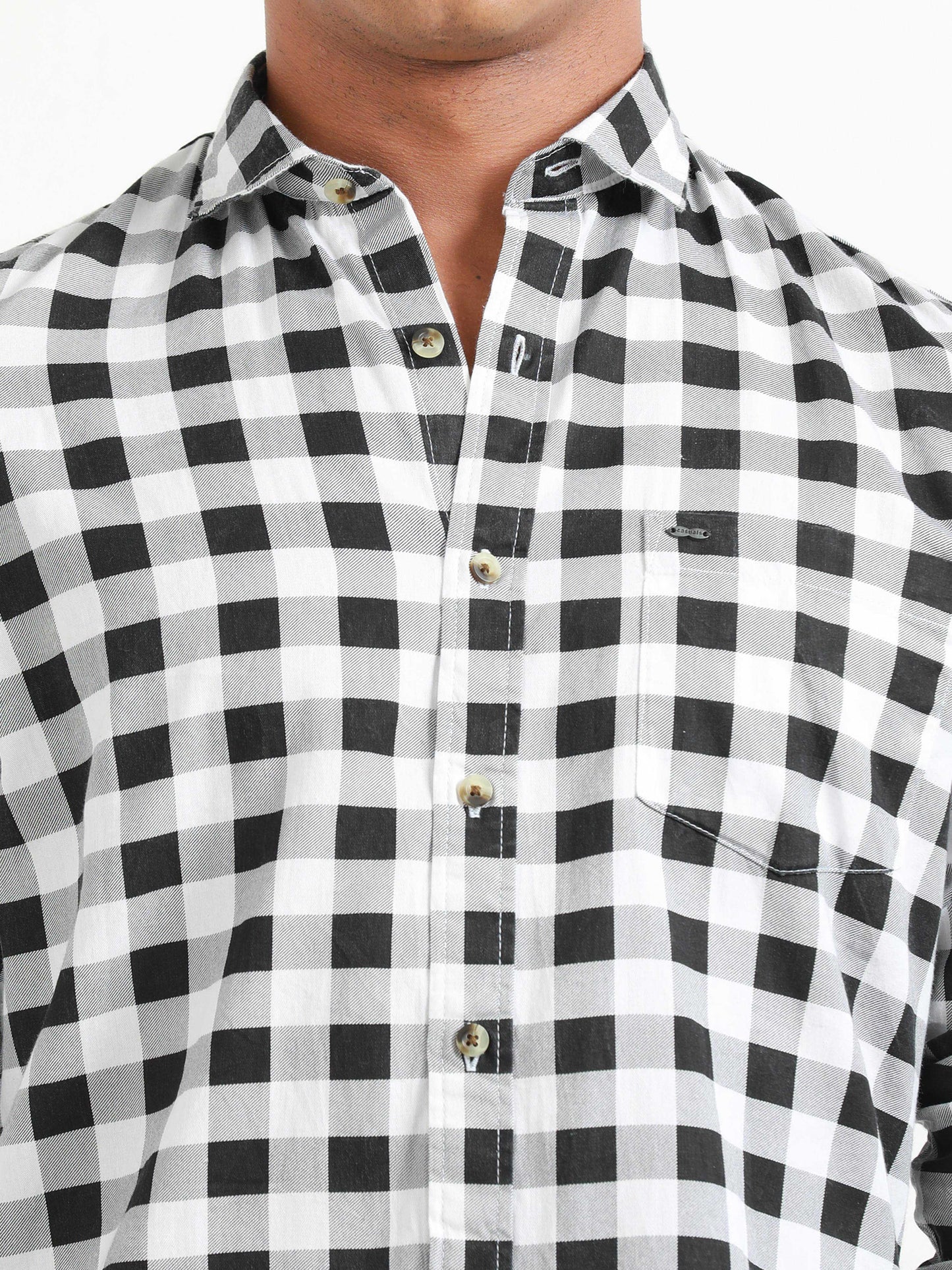 Ufa White & Black Check Shirt