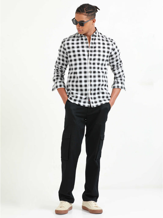 Ufa White & Black Check Shirt