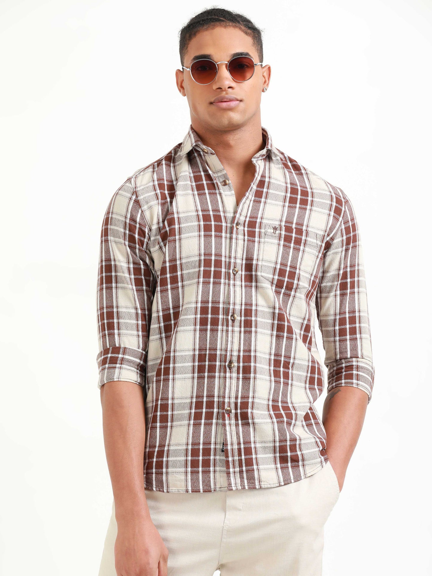 Kobe Brown & Pearl Check Shirt