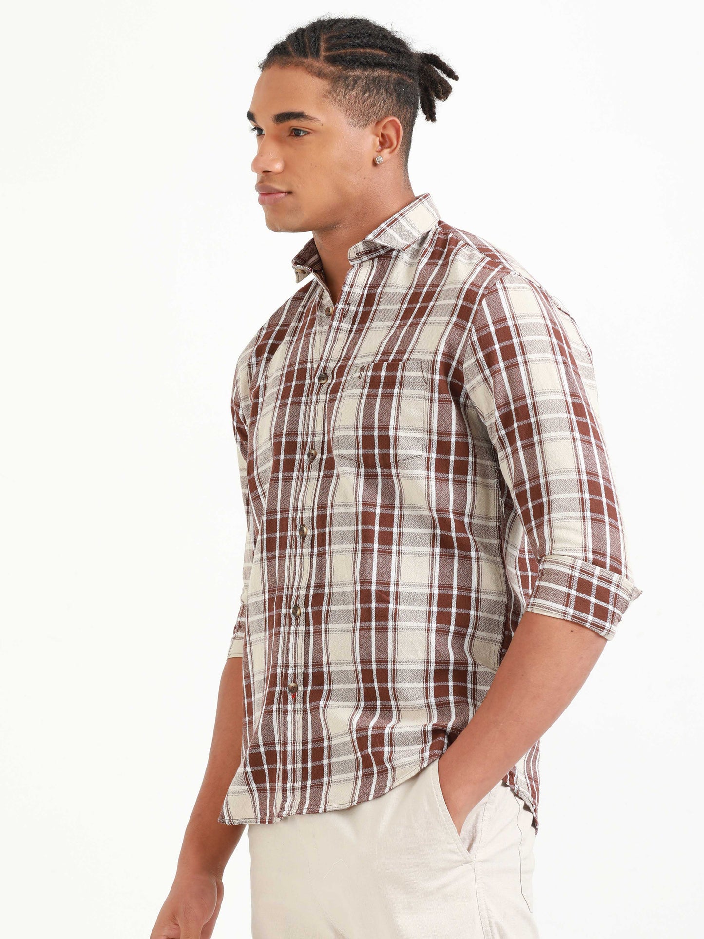 Kobe Brown & Pearl Check Shirt