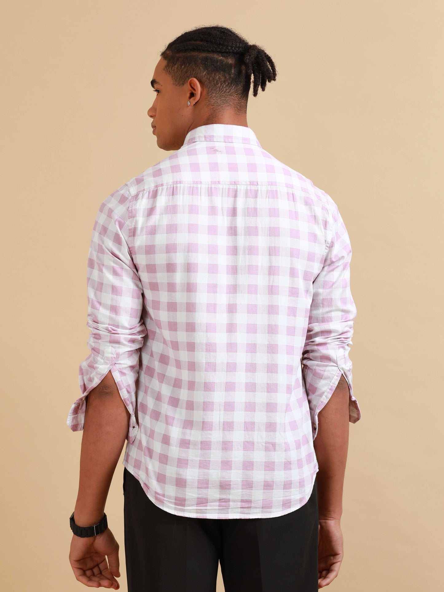 Ufa Pink & White Check Shirt