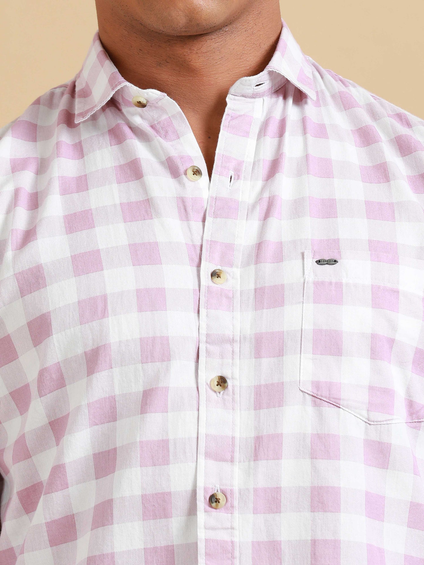 Ufa Pink & White Check Shirt