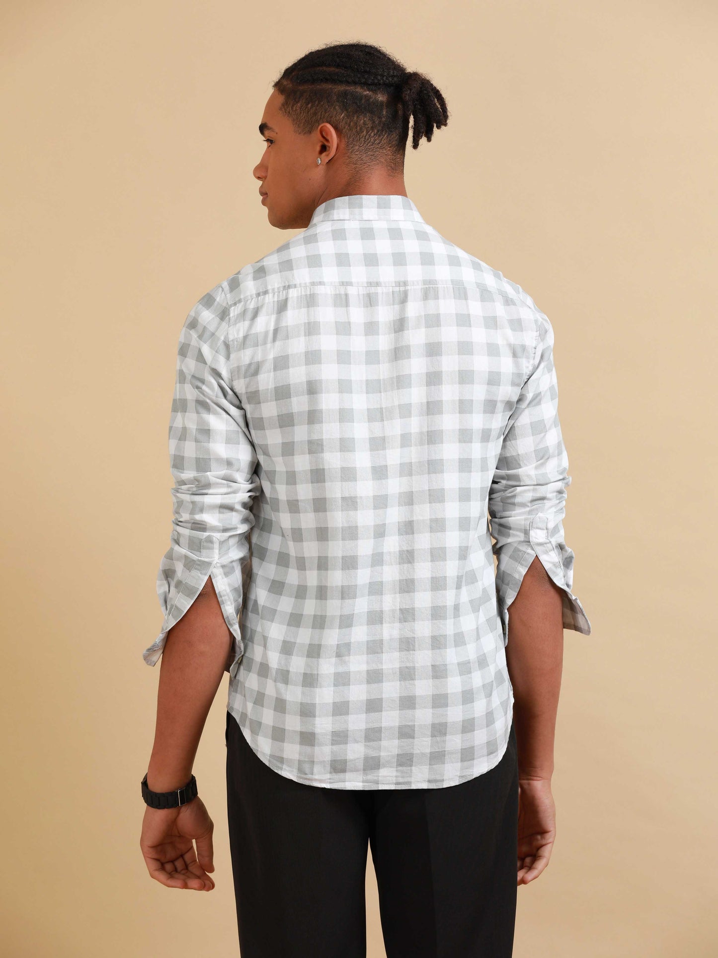 Ufa Pastel Grey Check Shirt