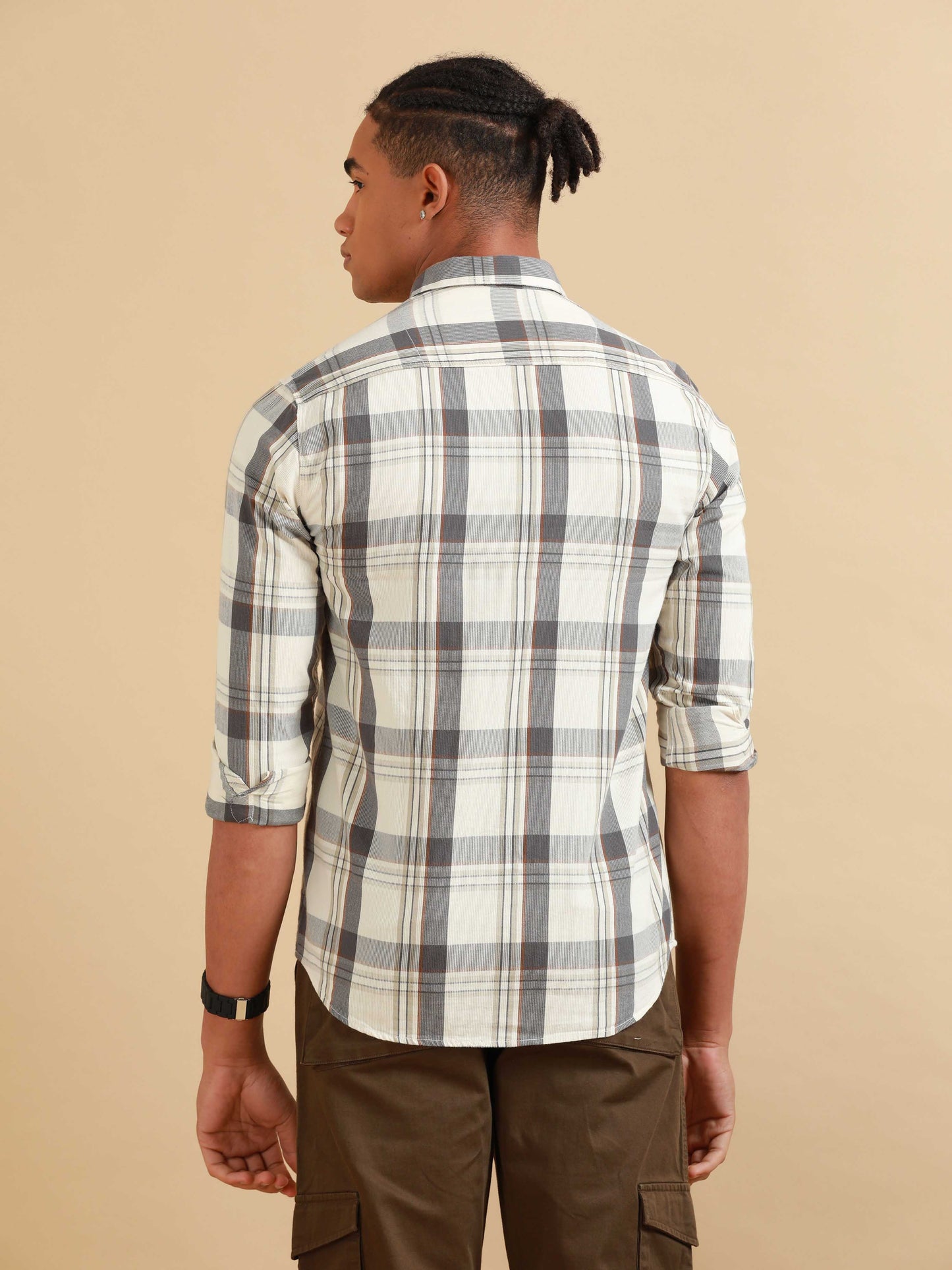 Phoenix Ecru White Check Shirt