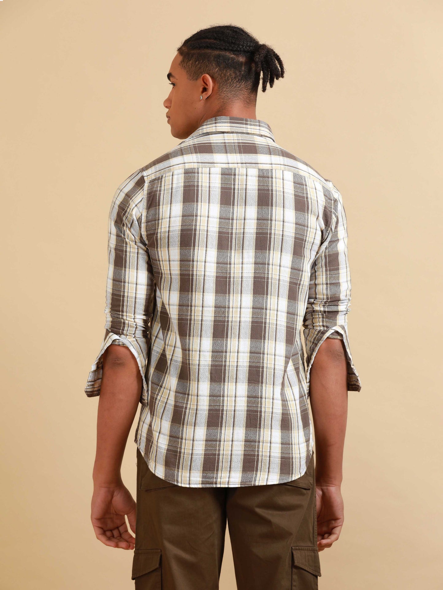 Kobe Brown & Beige Check Shirt