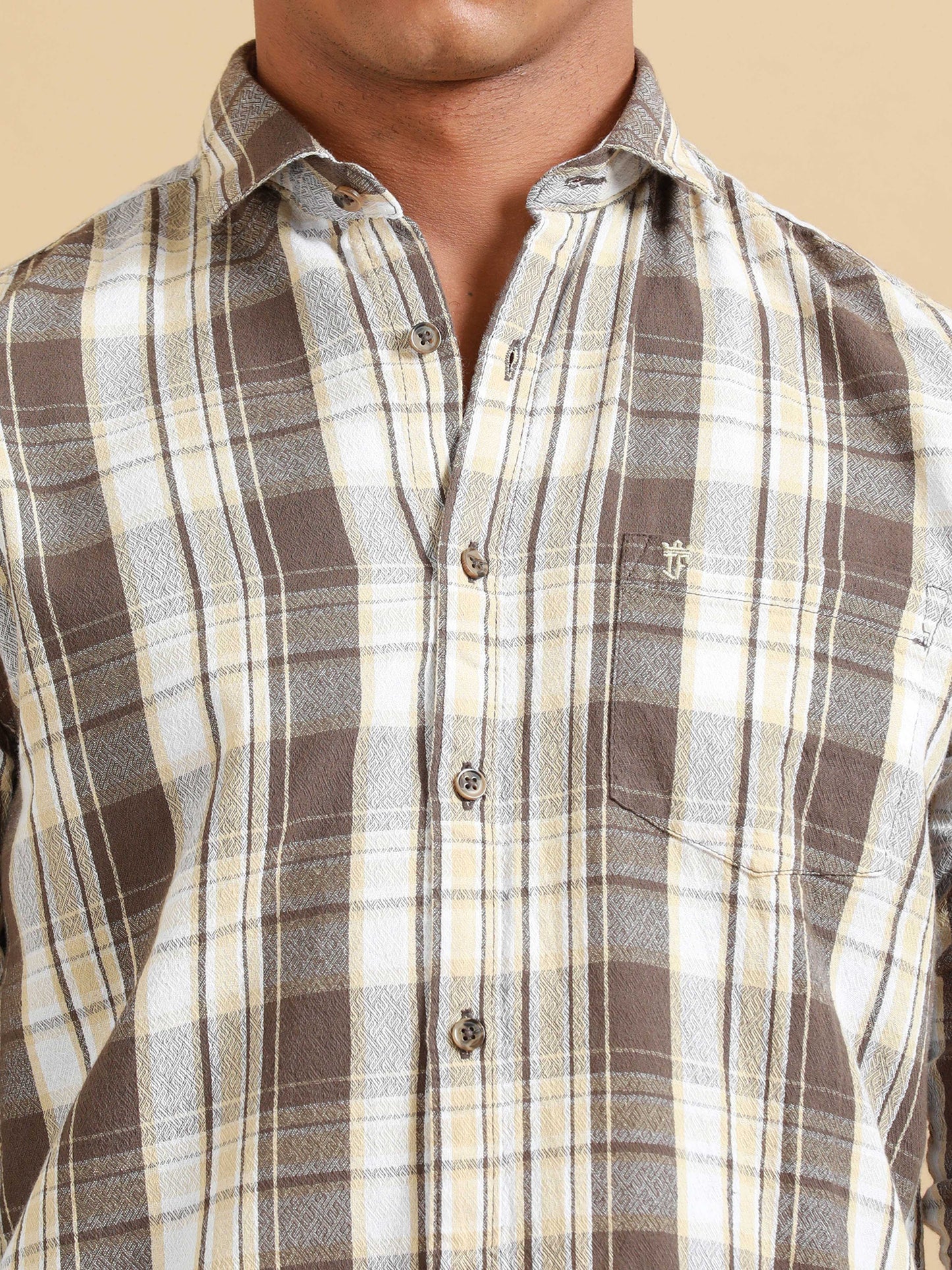 Kobe Brown & Beige Check Shirt