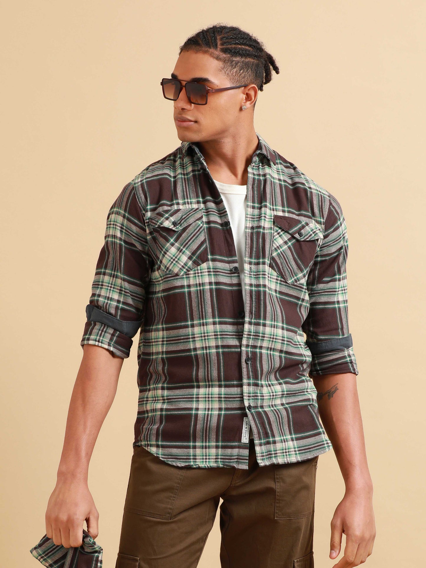 Freetown Brown & Green Check Shirt