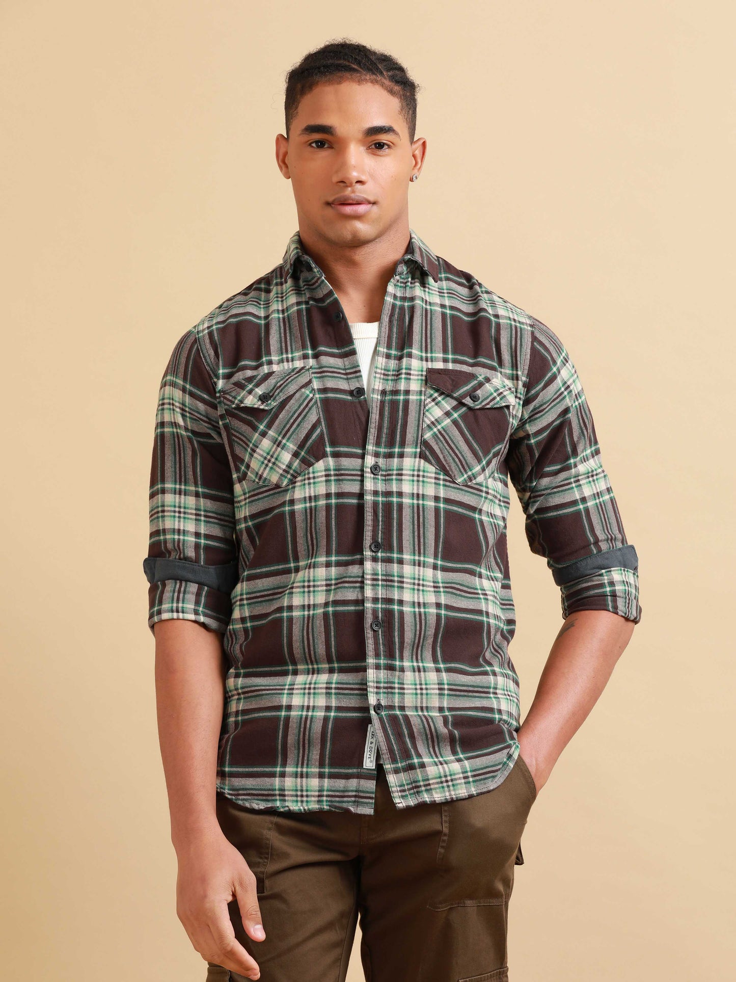 Freetown Brown & Green Check Shirt