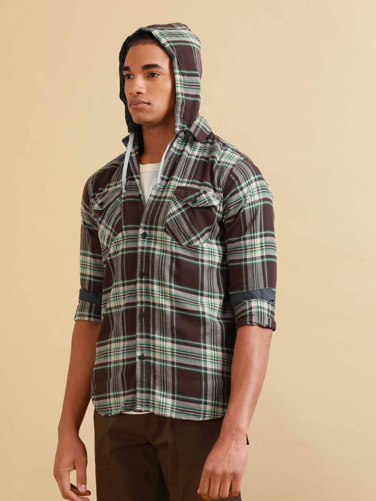 Freetown Brown & Green Check Shirt