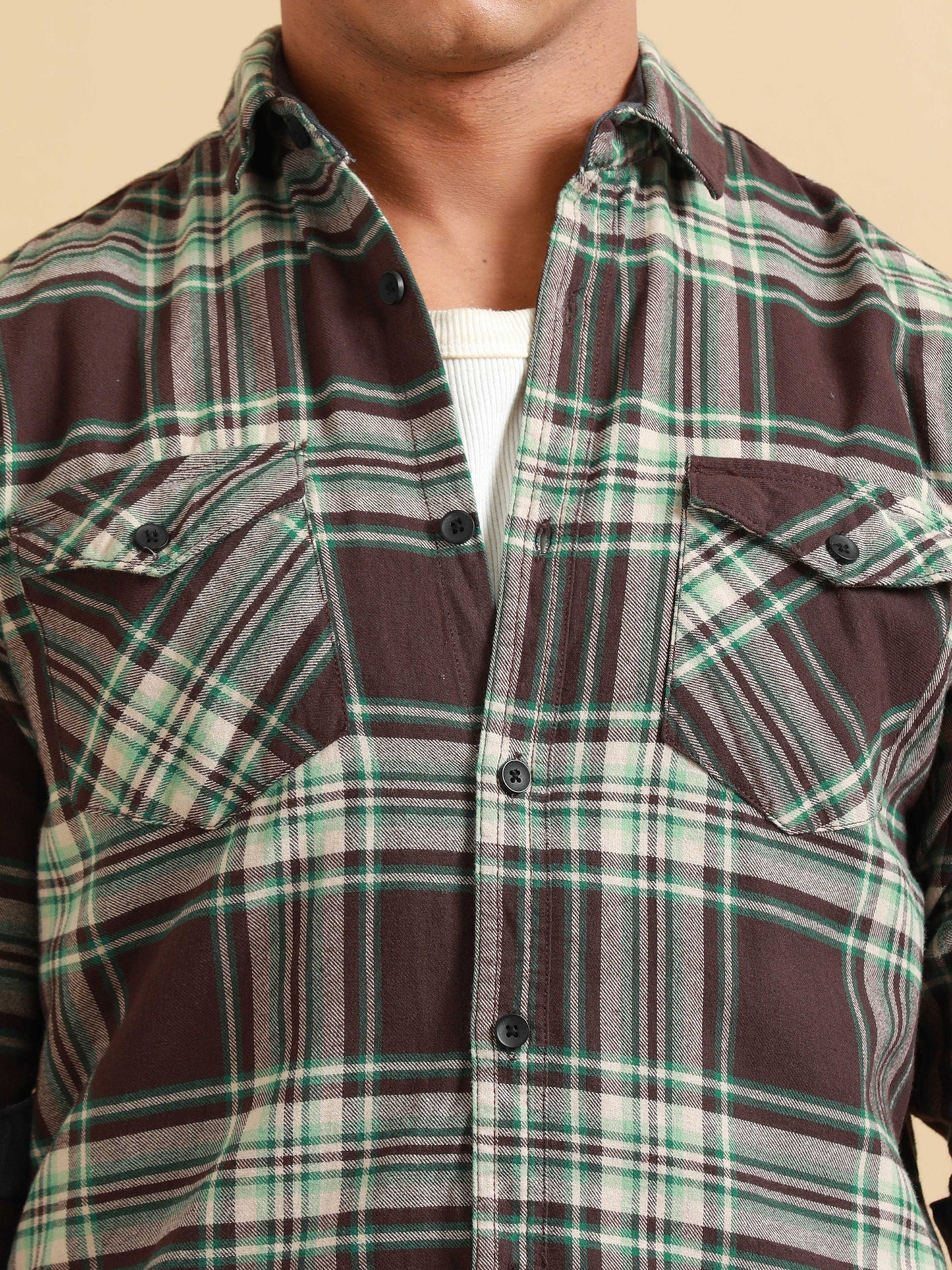 Freetown Brown & Green Check Shirt