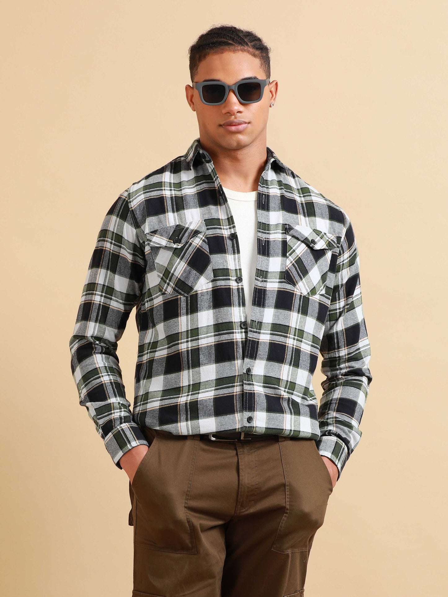 Phoenix Black & Green Check Shirt