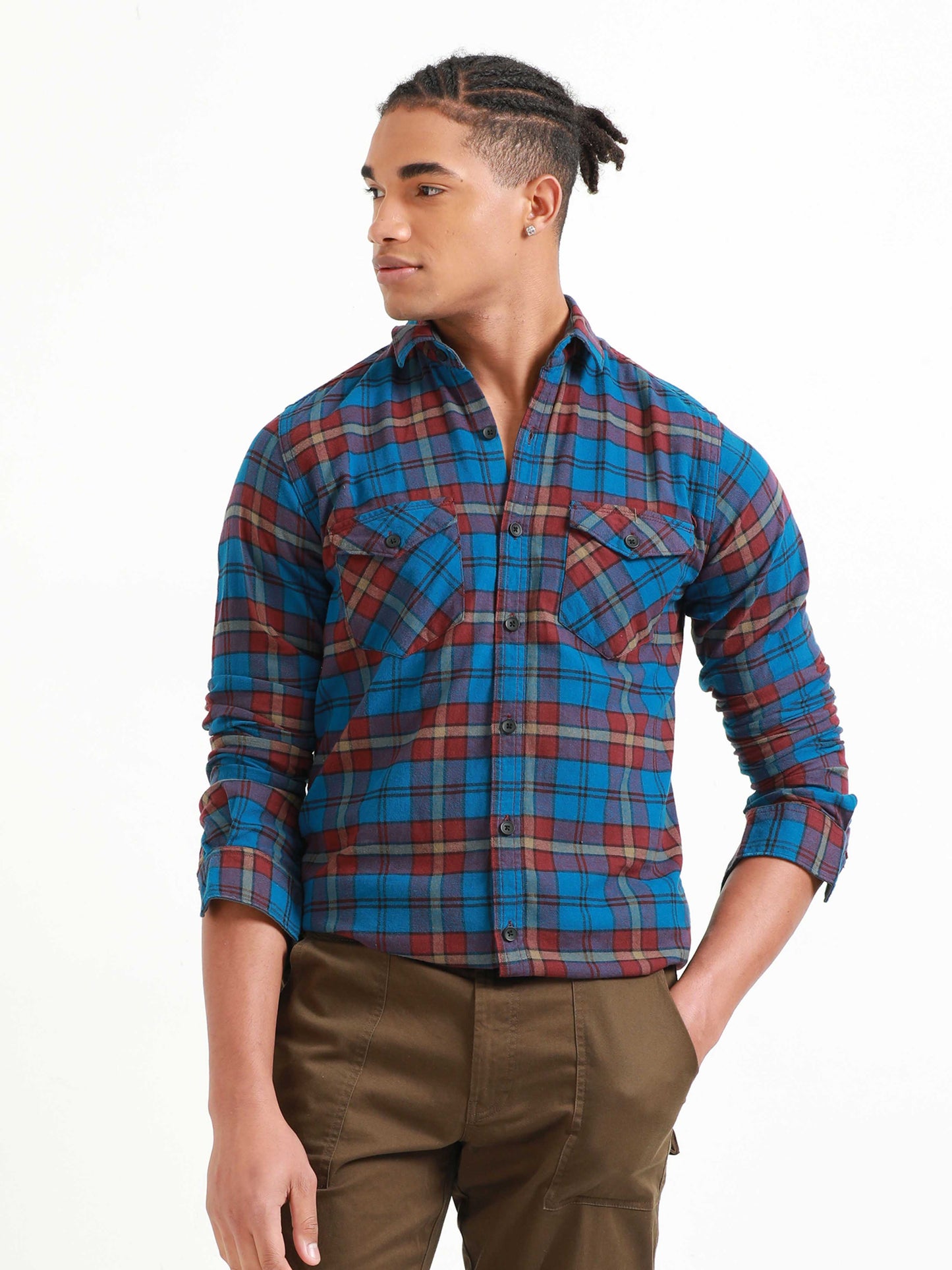 Freetown Sky Blue & Red Check Shirt