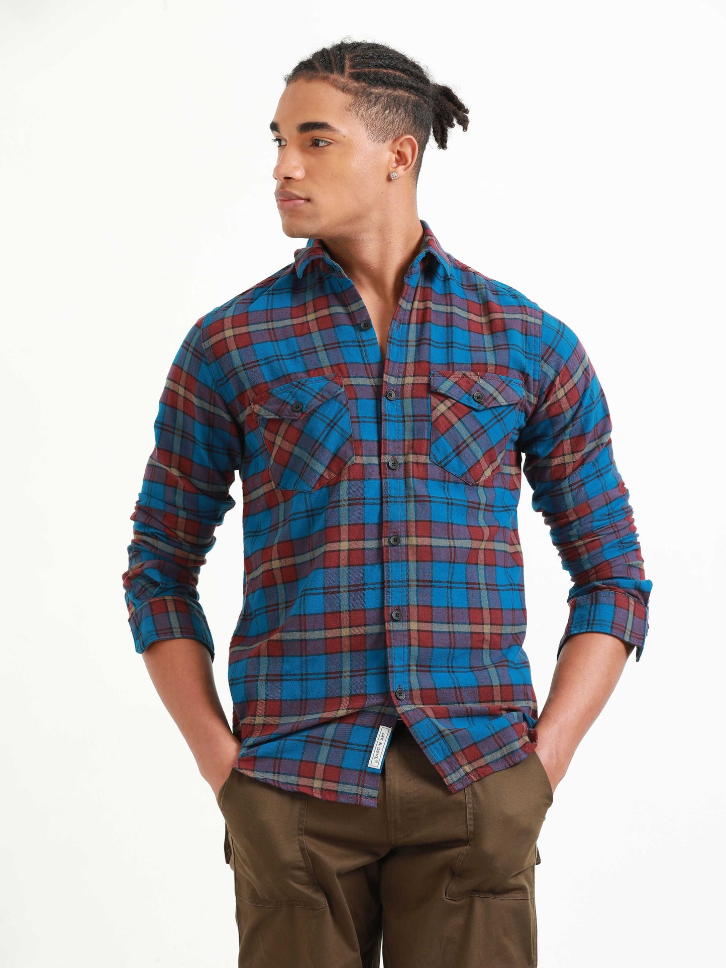 Freetown Sky Blue & Red Check Shirt