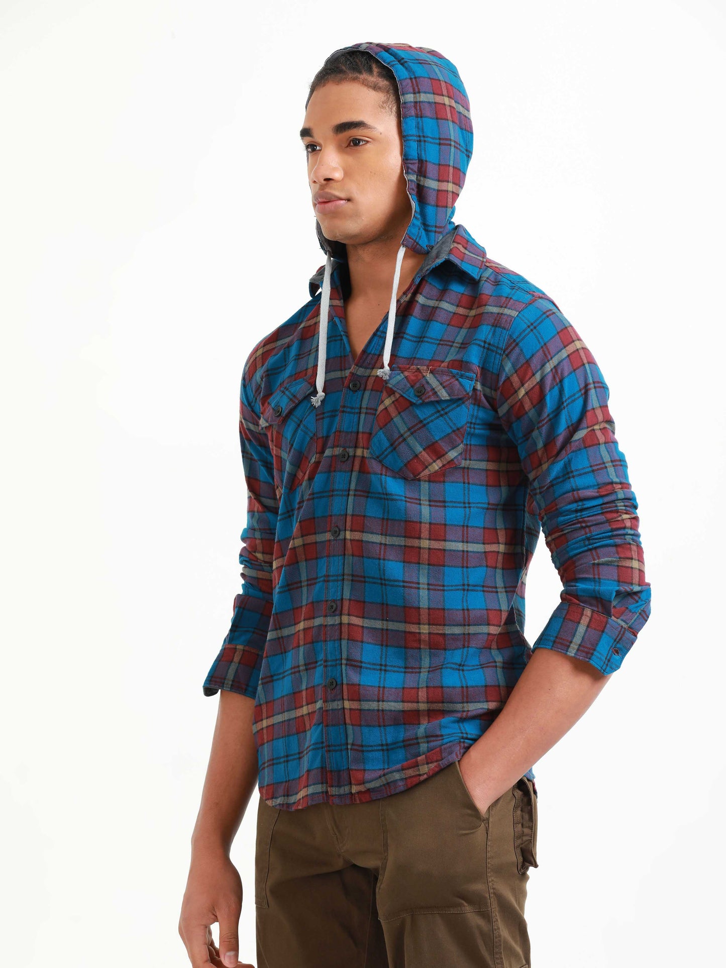 Freetown Sky Blue & Red Check Shirt