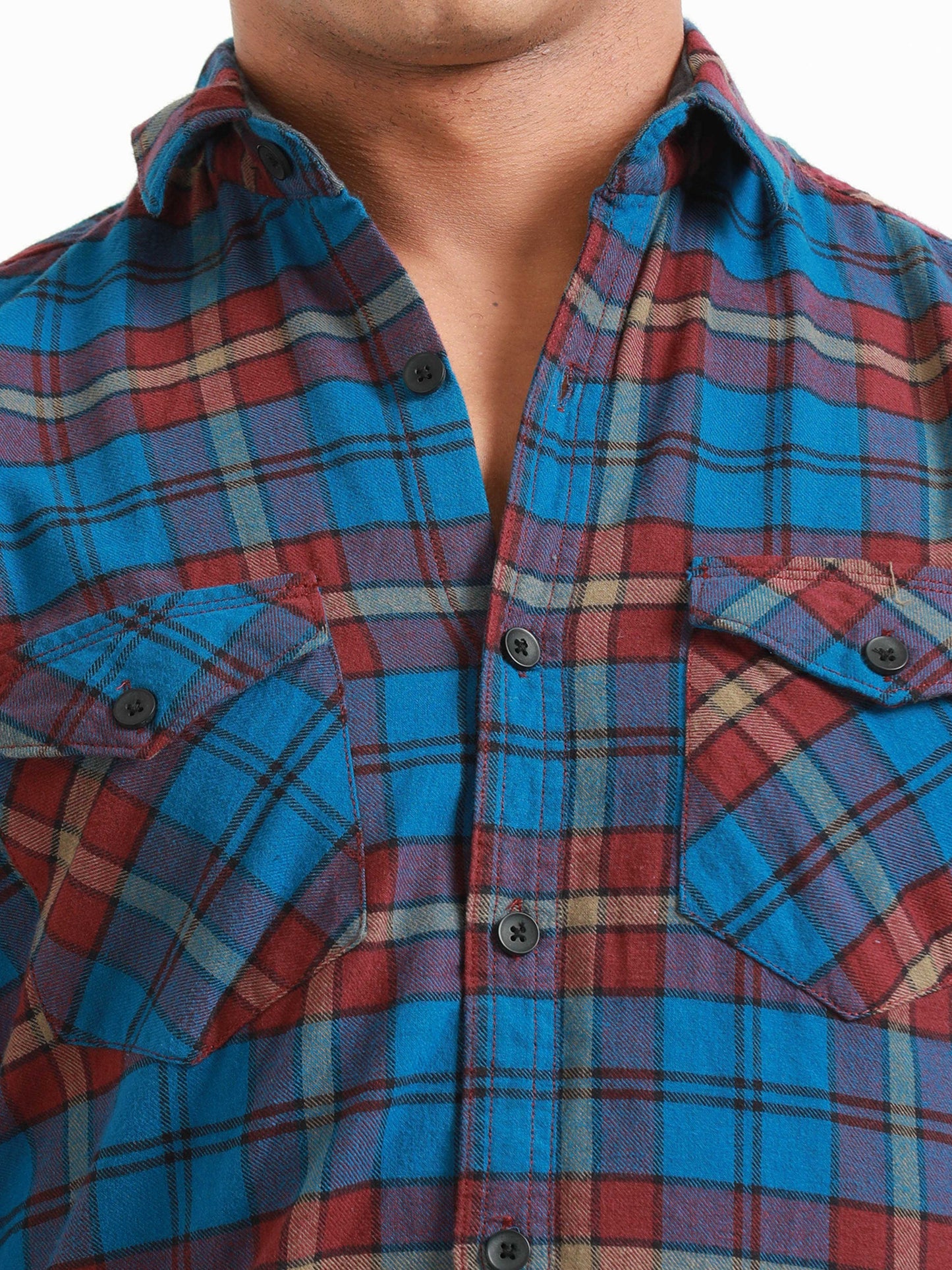 Freetown Sky Blue & Red Check Shirt