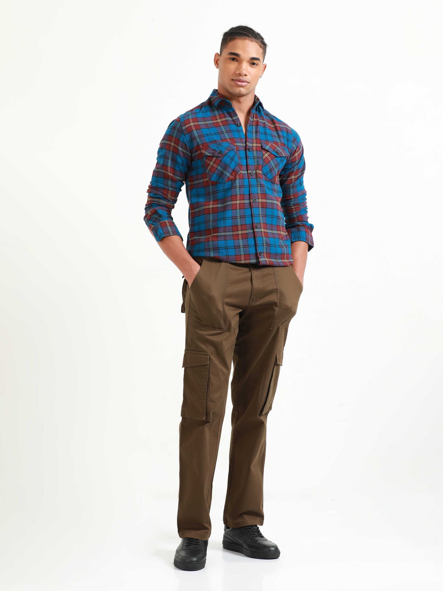 Freetown Sky Blue & Red Check Shirt