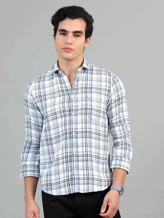 Hanoi Alice blue Timeless Check shirt