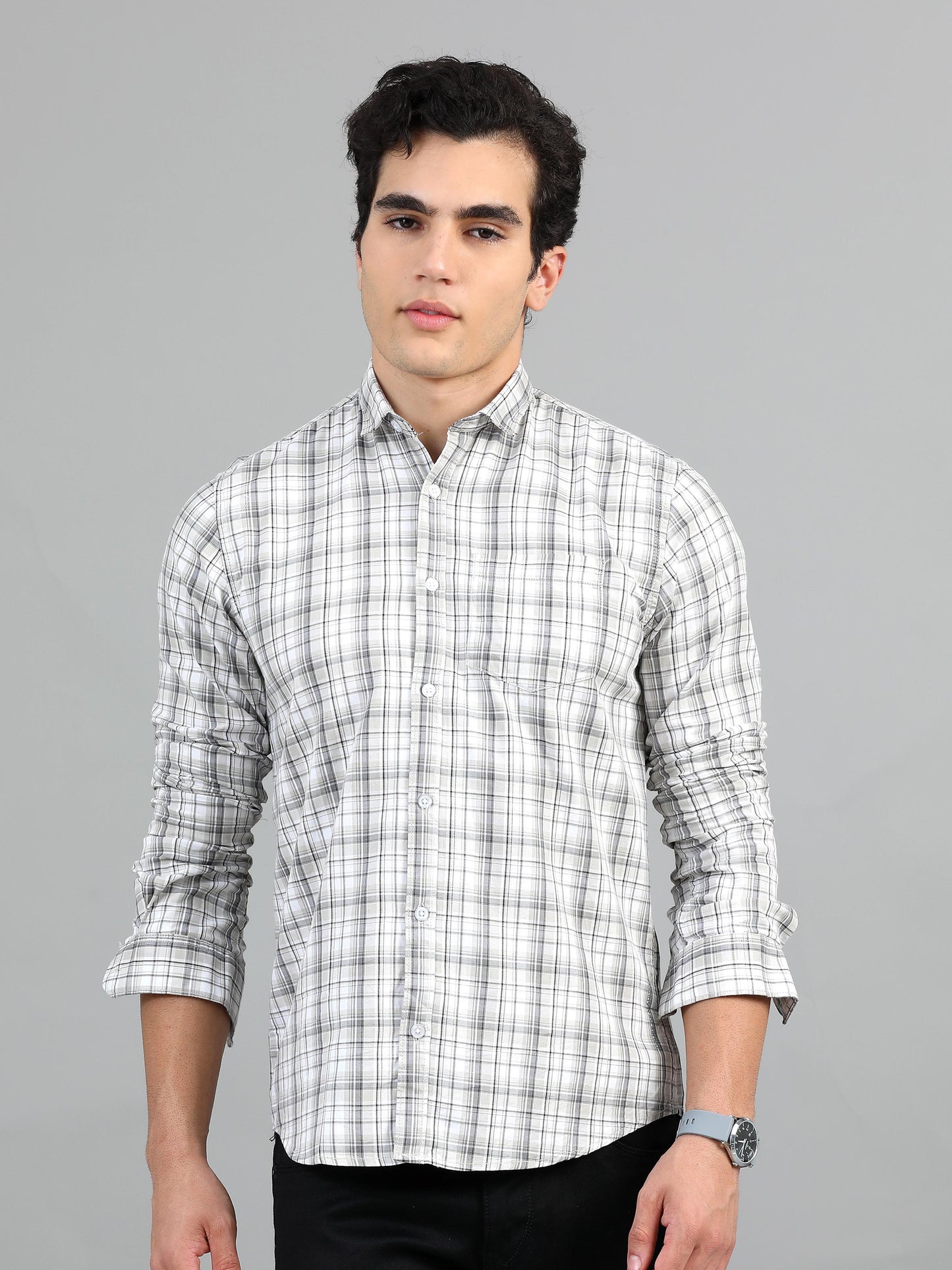 Lagos Natural grey Timeless check shirt