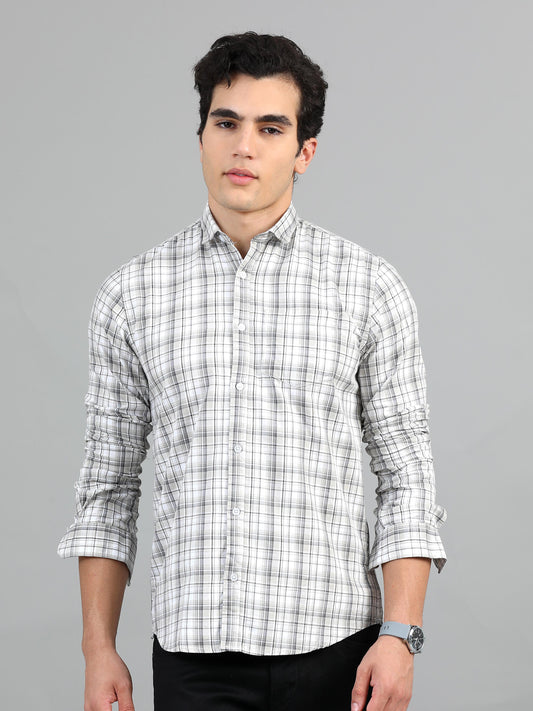 Lagos Natural grey Timeless check shirt