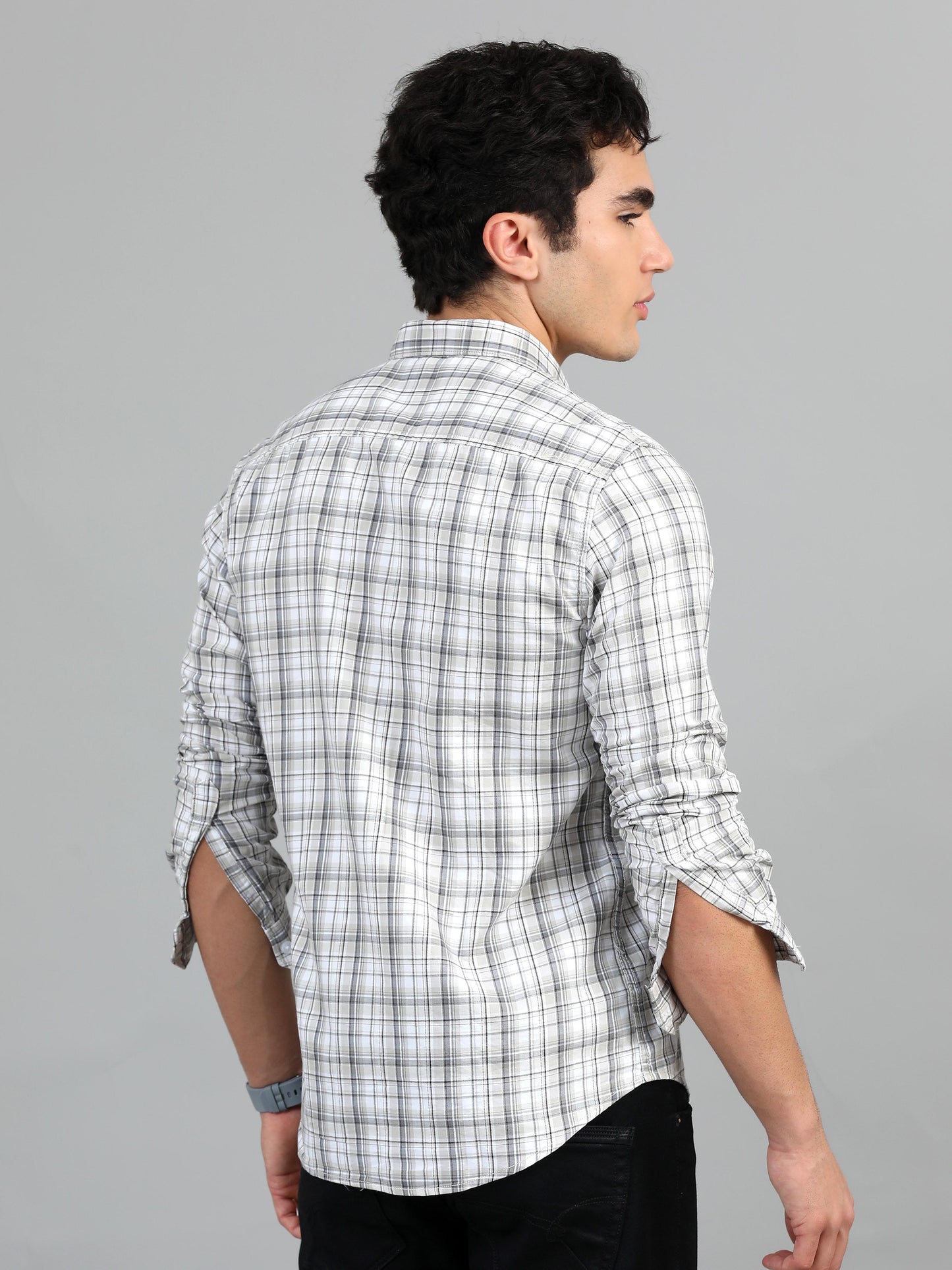 Lagos Natural grey Timeless check shirt