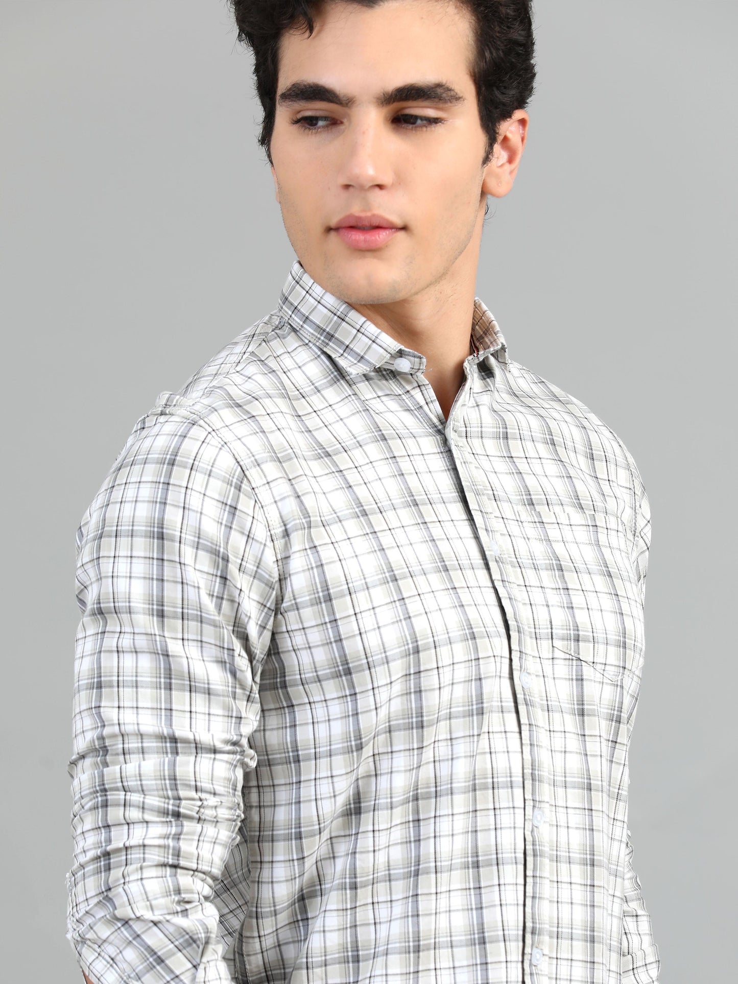 Lagos Natural grey Timeless check shirt