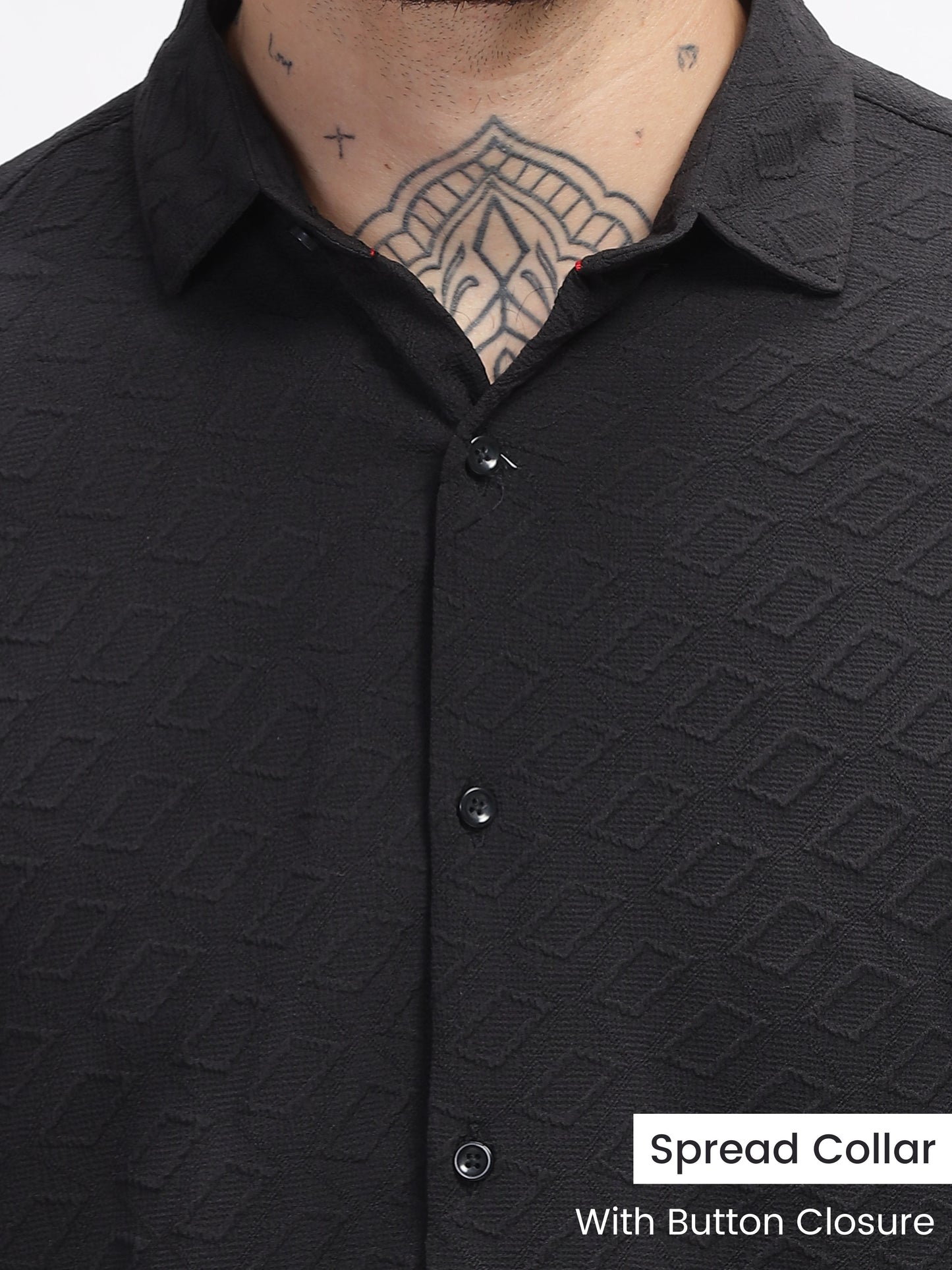 Noir Ripple Self Textured Shirt