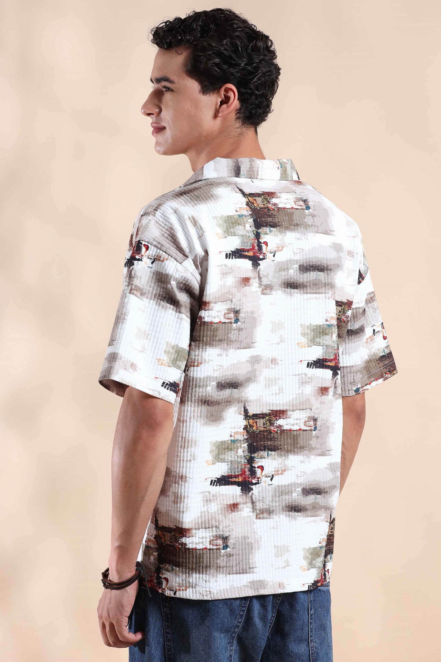 Muliti Color Pixel Play Oversized Shirt Men