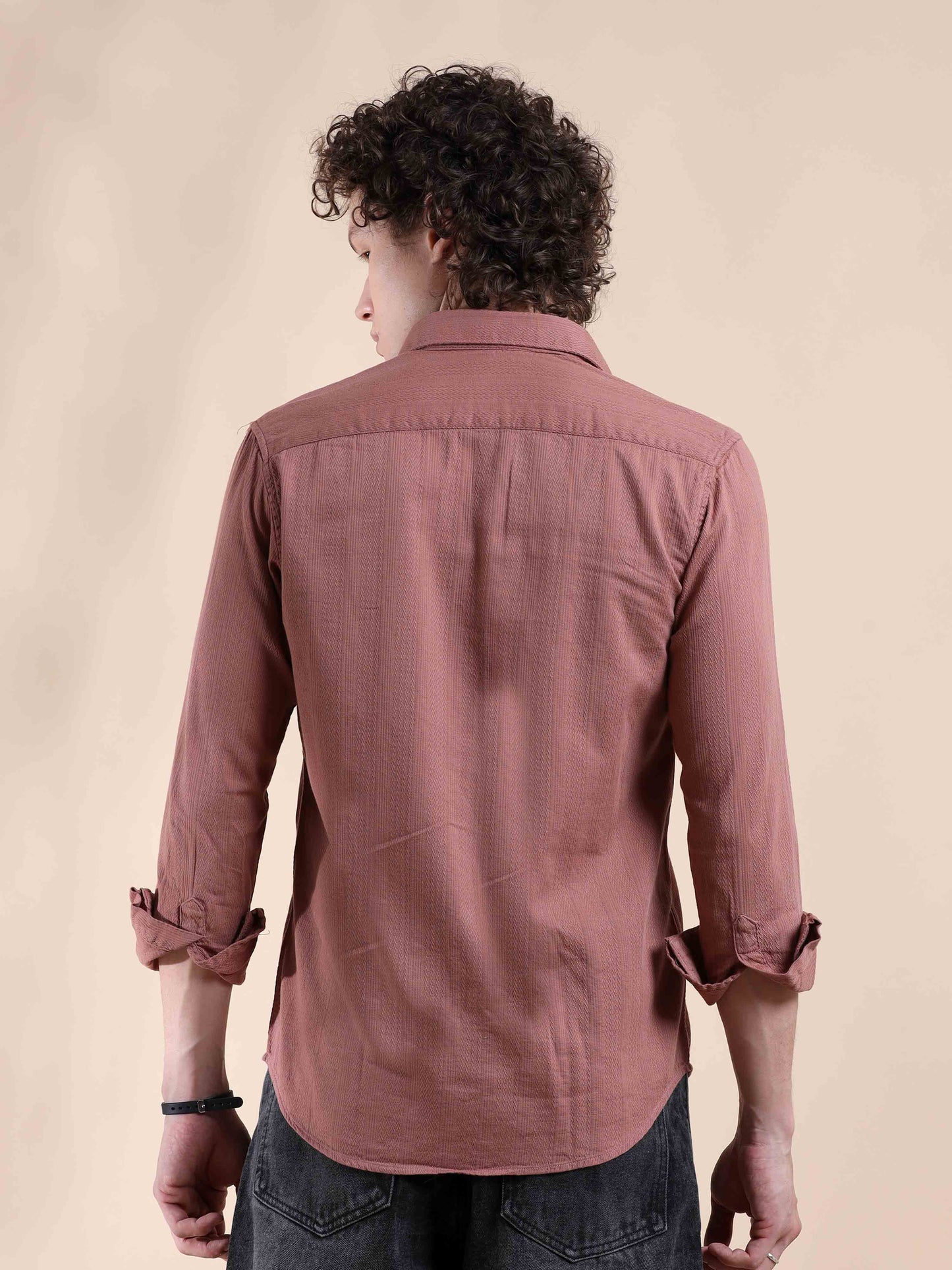 Rose Taupe Self Dobby Shirt