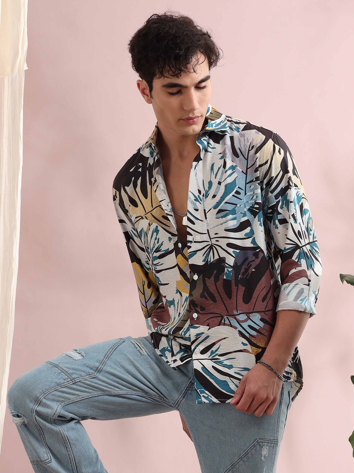 SantiagoTropical Multi-Color Printed Shirt