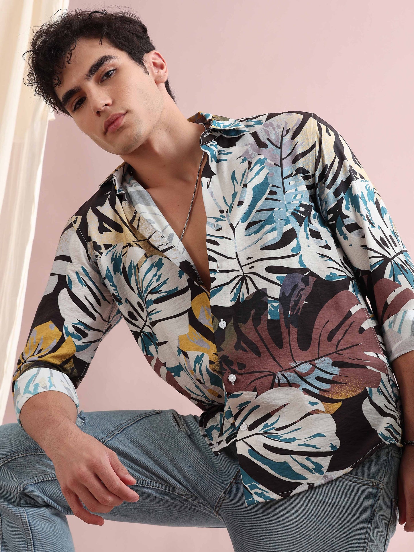 SantiagoTropical Multi-Color Printed Shirt