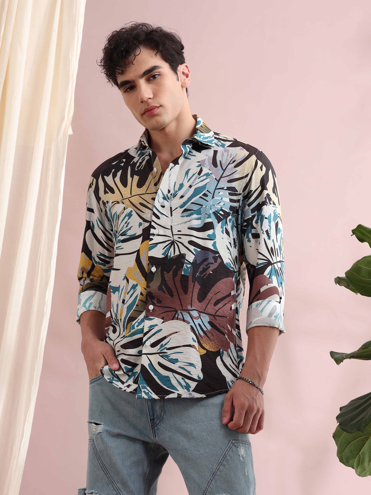 SantiagoTropical Multi-Color Printed Shirt