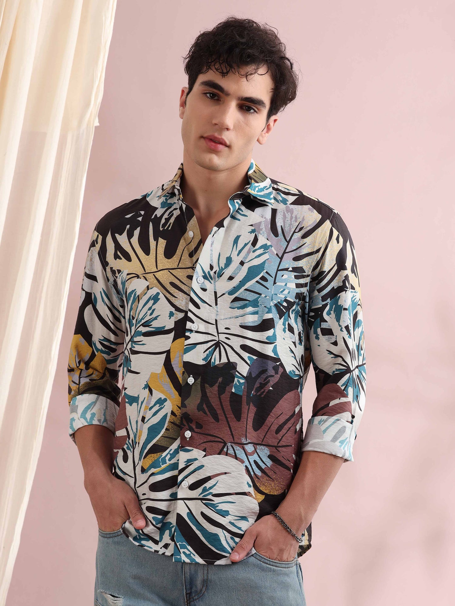 SantiagoTropical Multi-Color Printed Shirt