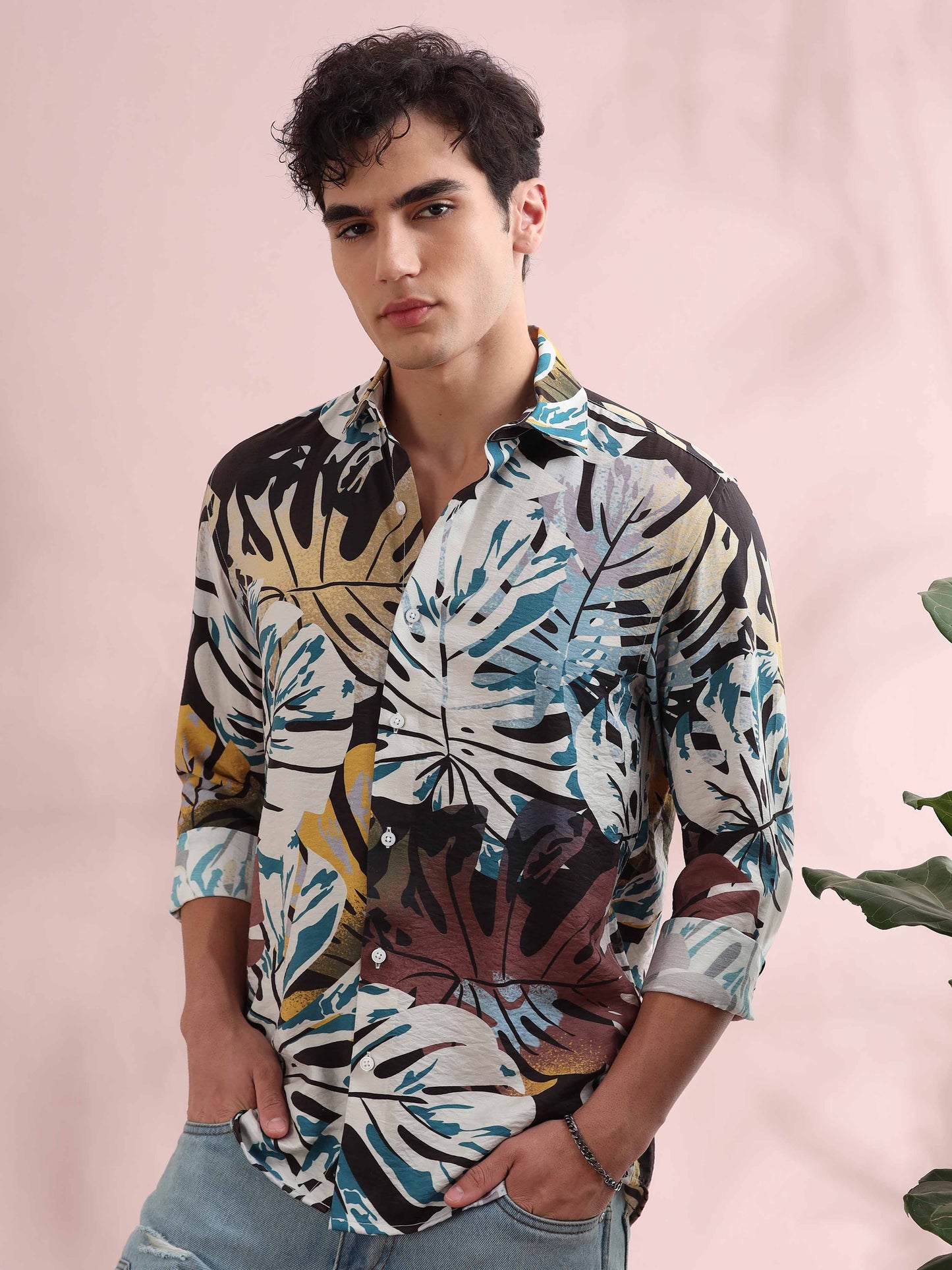 SantiagoTropical Multi-Color Printed Shirt