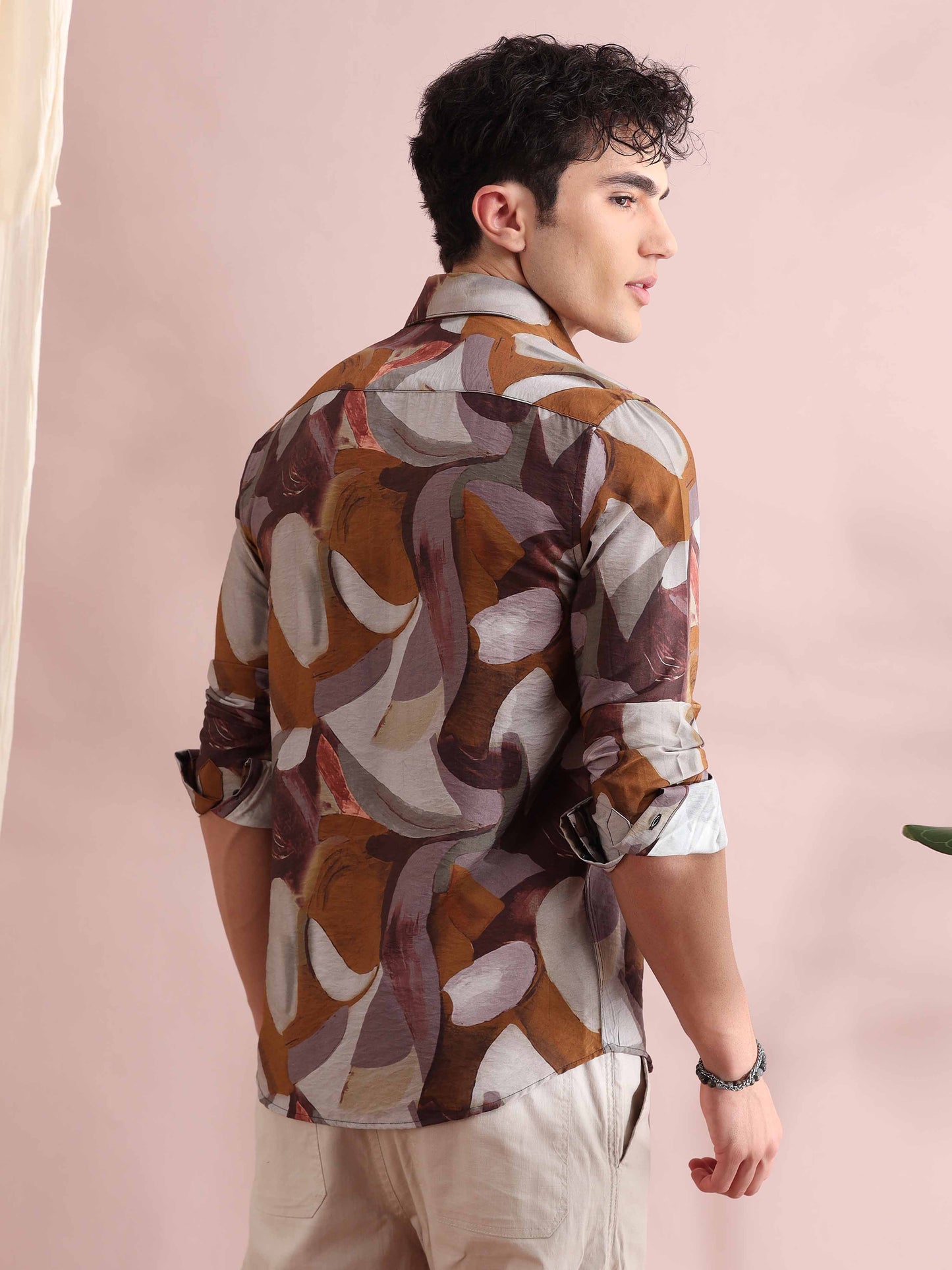 Santiago Caramel Printed Shirt