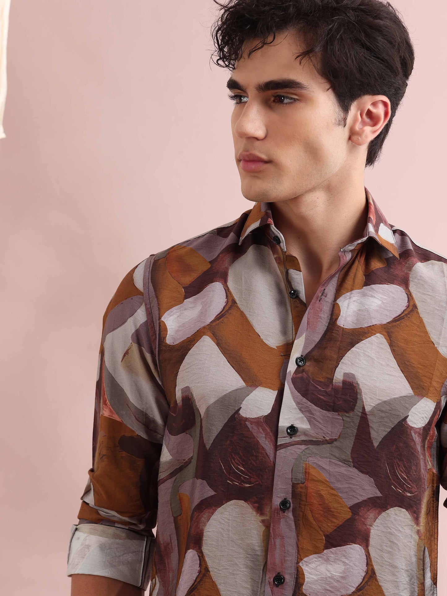 Santiago Caramel Printed Shirt