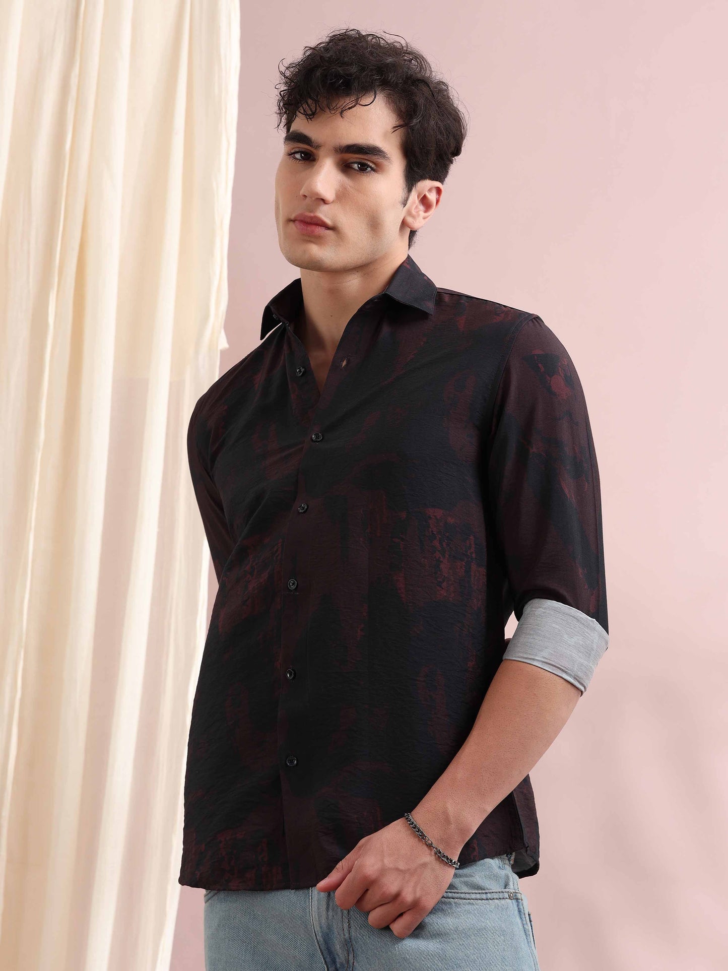 Santiago Smoky Wine Printed Shirt