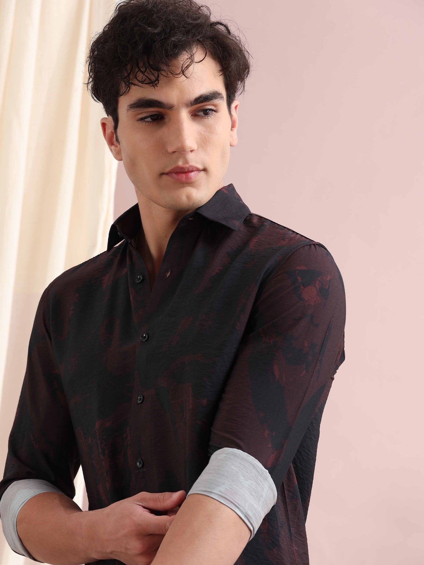 Santiago Smoky Wine Printed Shirt