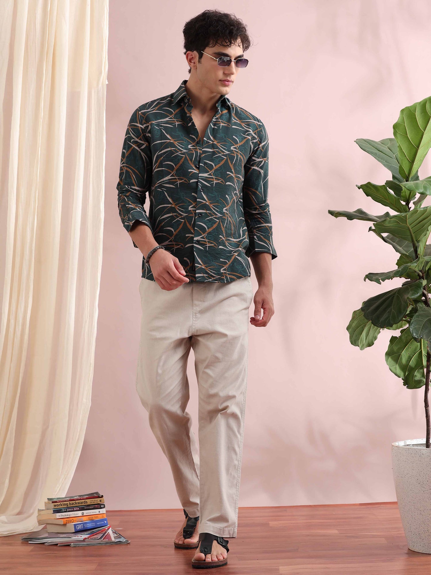 Santiago Timber Green Printed Shirt