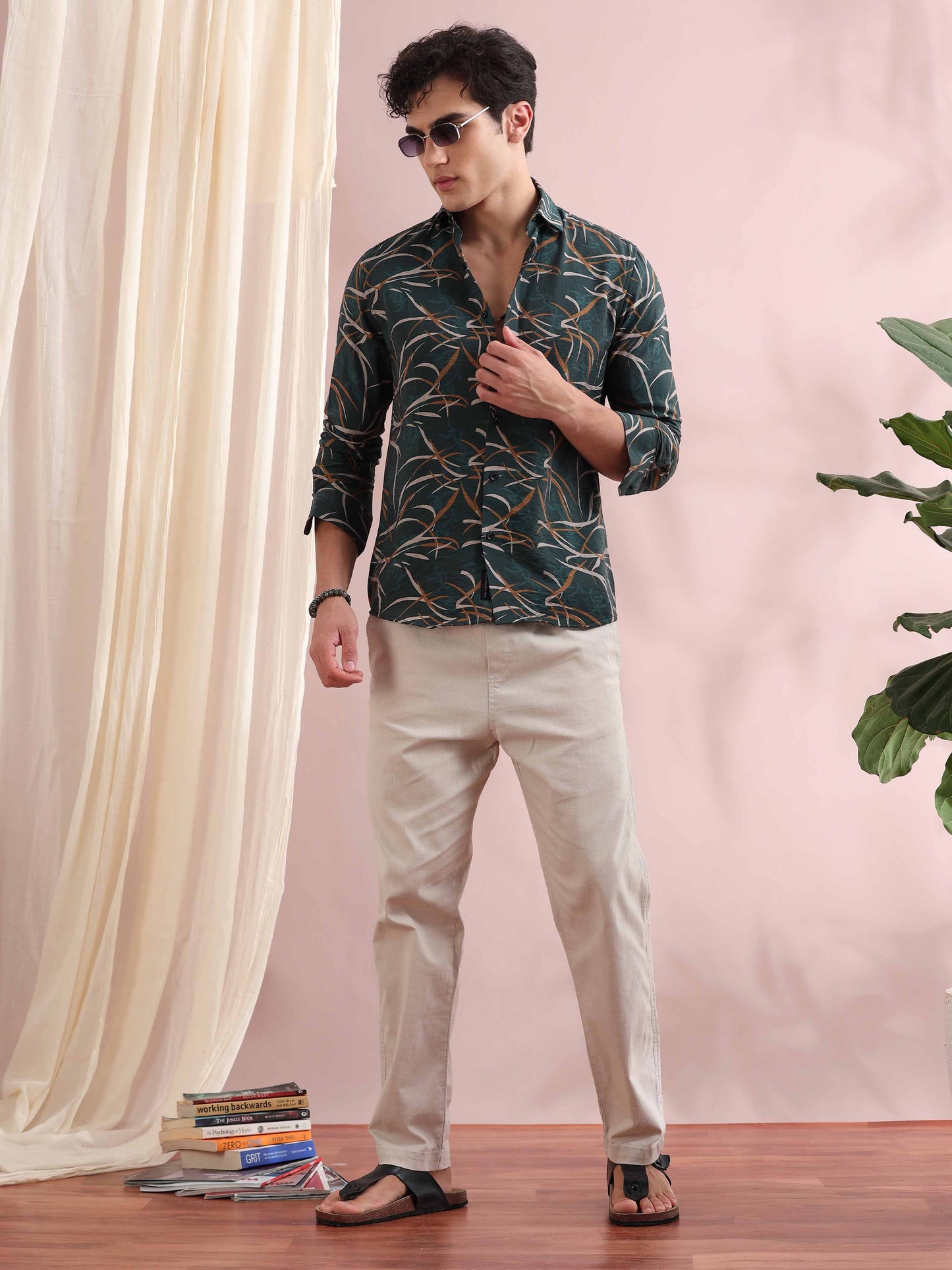 Santiago Timber Green Printed Shirt