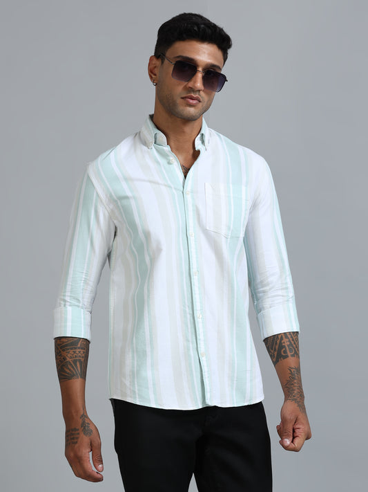 Gandia Aqua Blue Stripes Shirt