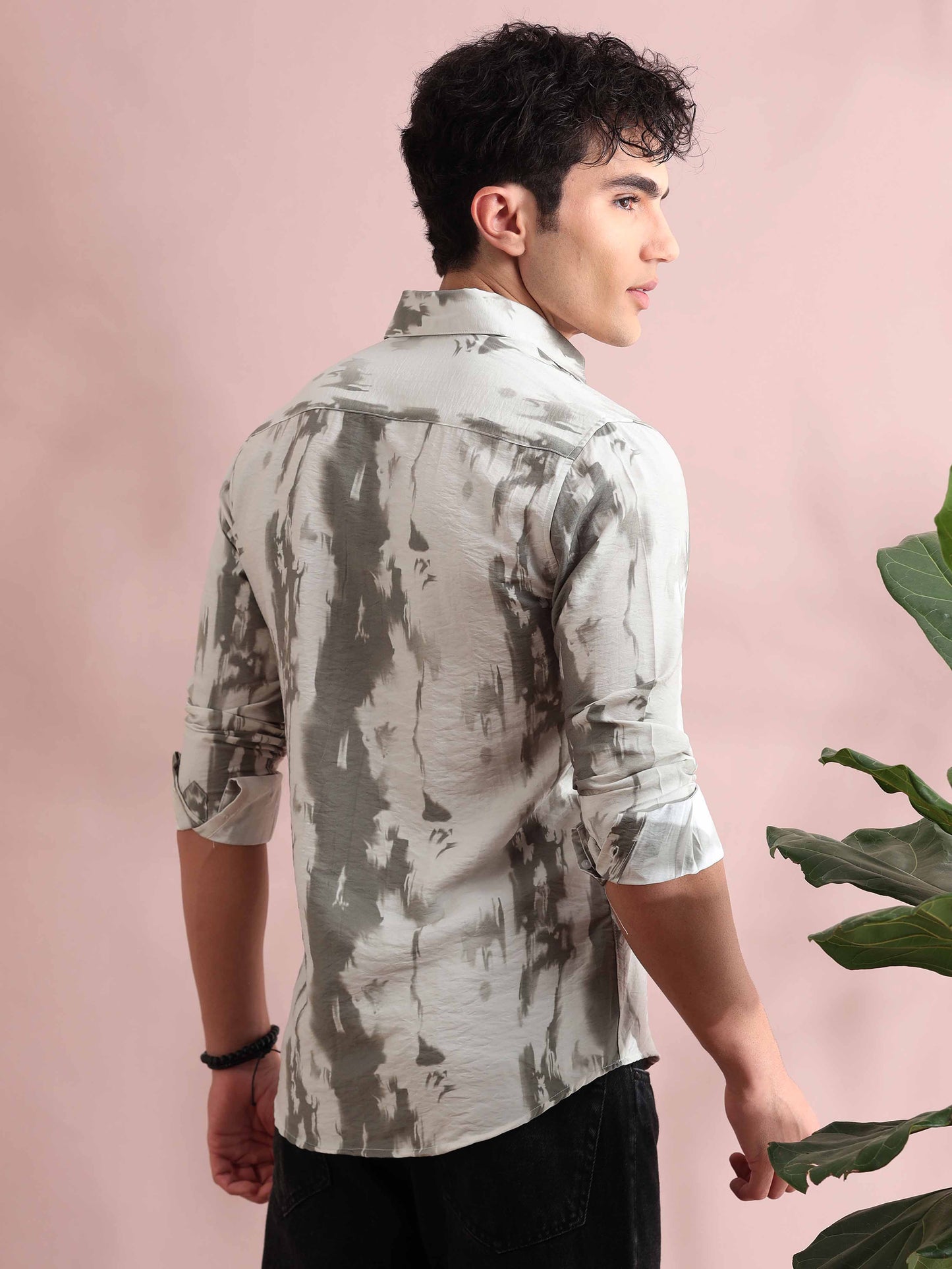 Santiago Resene Foggy Grey Printed Shirt