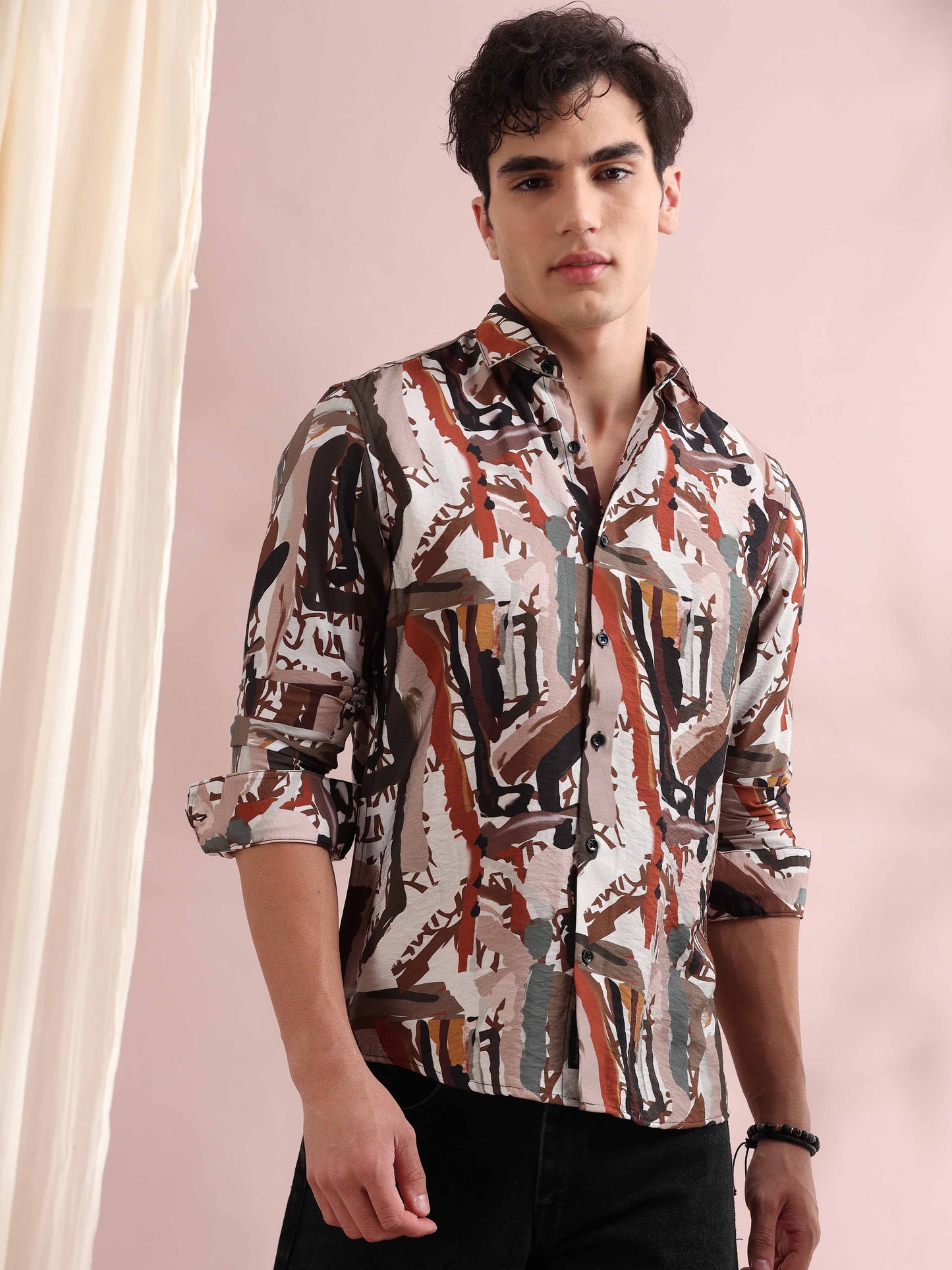 Santiago Nickel Grey Printed Shirt