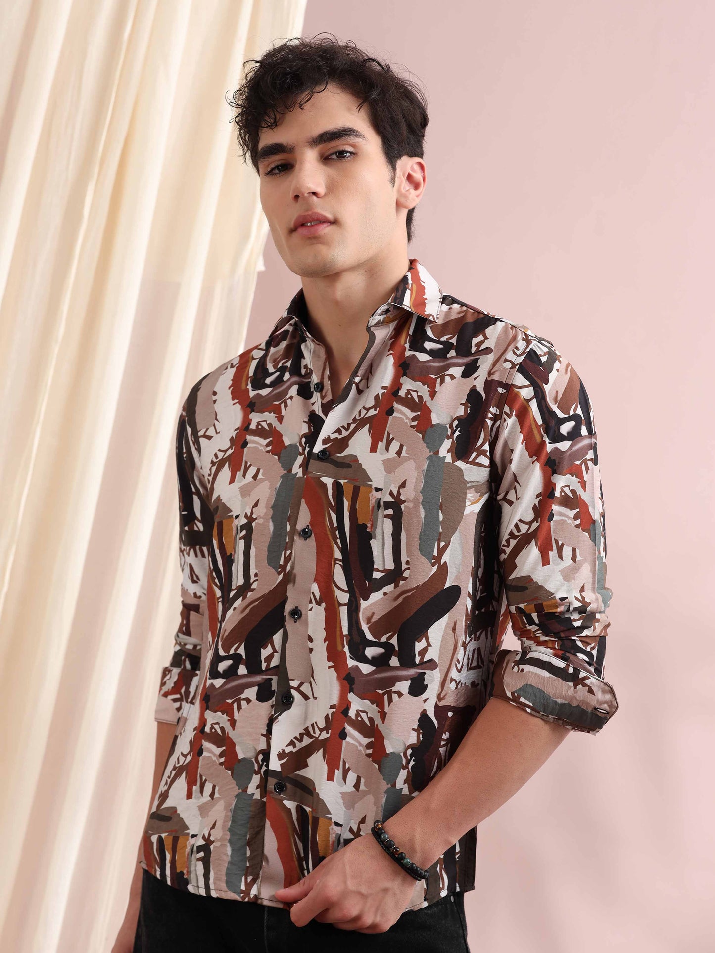 Santiago Nickel Grey Printed Shirt