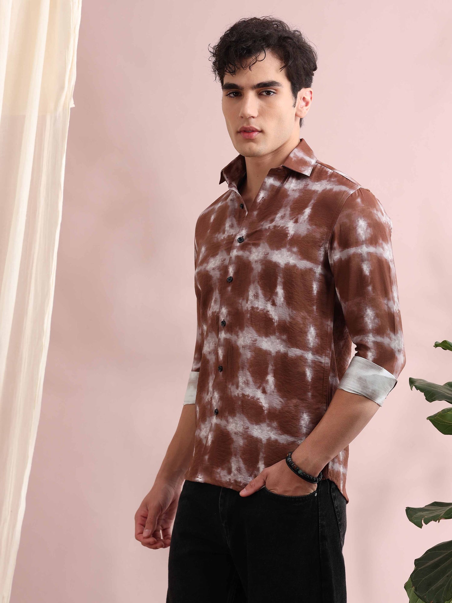 Santiago Choco Tie Dye Printed Shirt