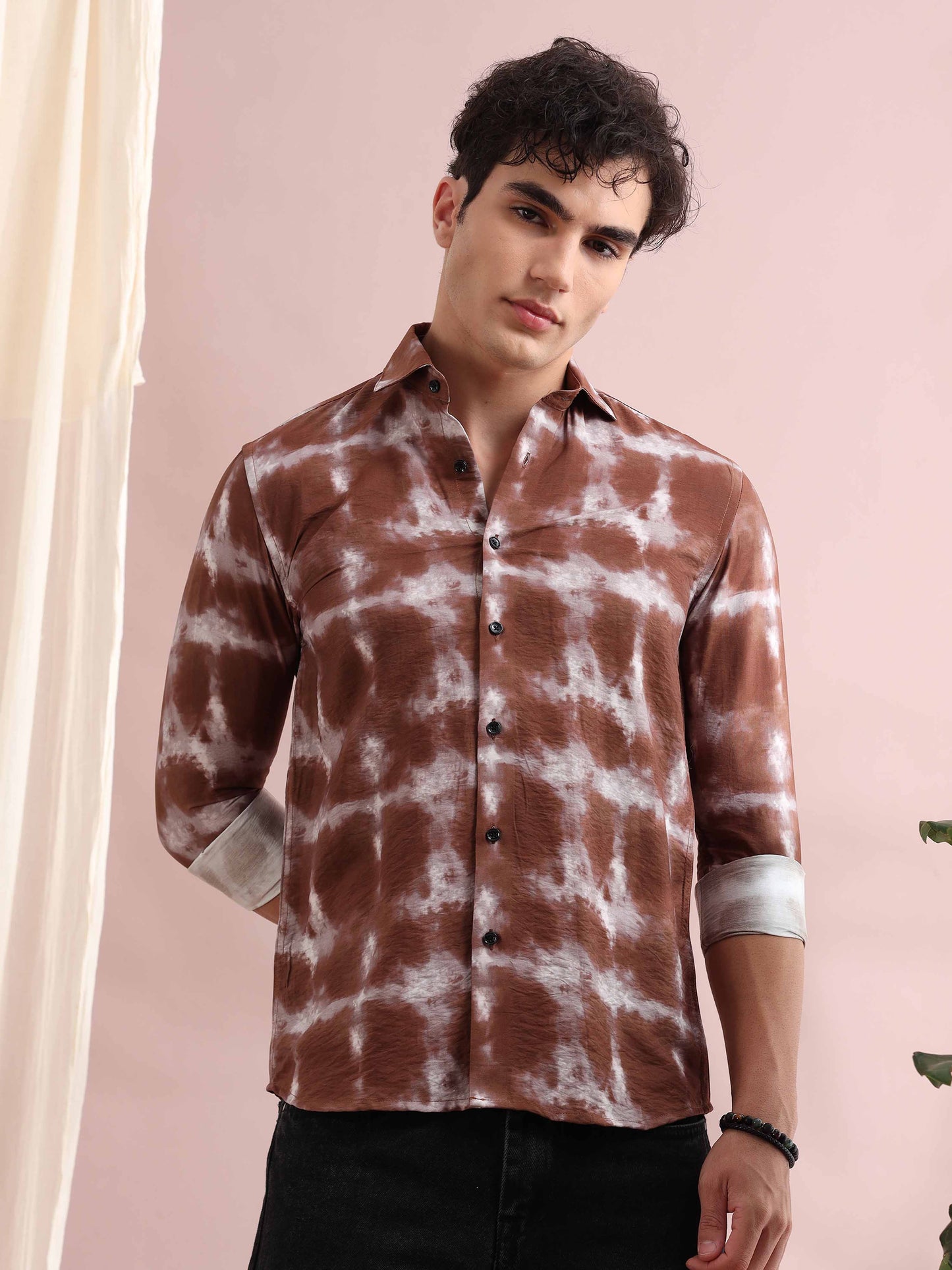 Santiago Choco Tie Dye Printed Shirt