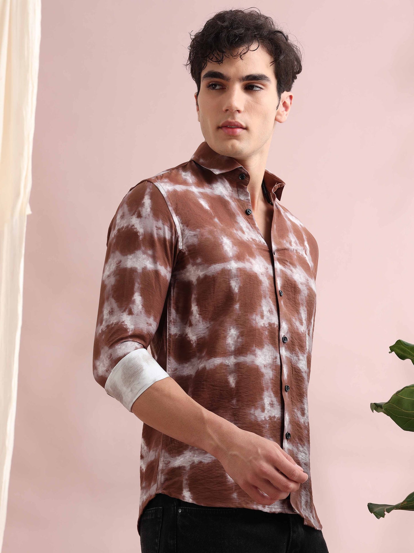 Santiago Choco Tie Dye Printed Shirt