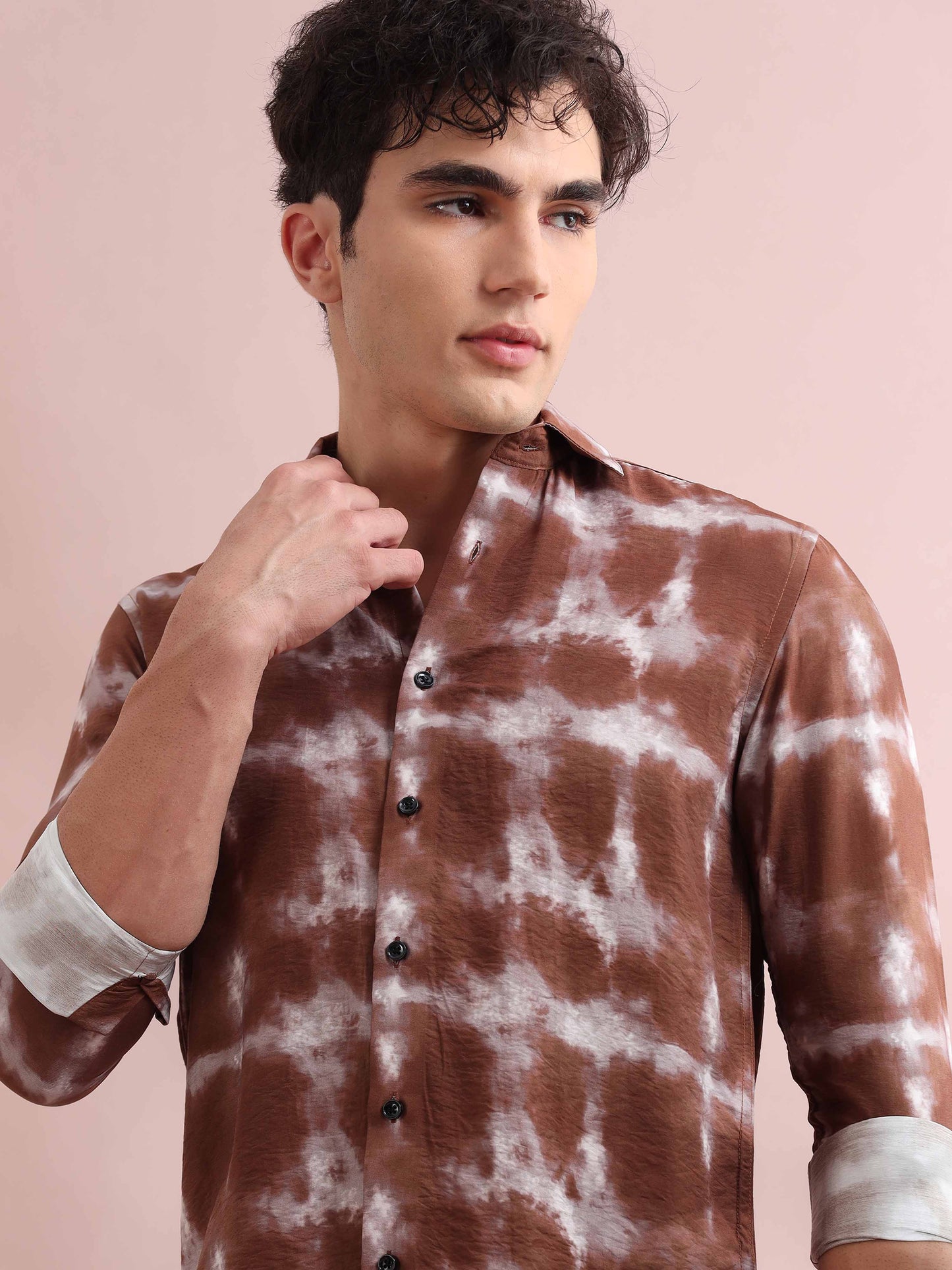 Santiago Choco Tie Dye Printed Shirt